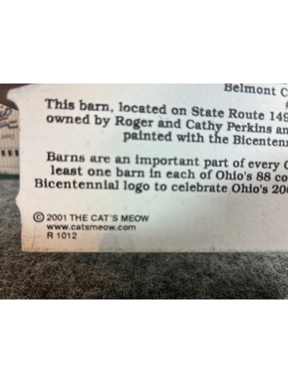 2 Ohio Bicentennial Barn Wooden Collectible 2003 Cats Meow